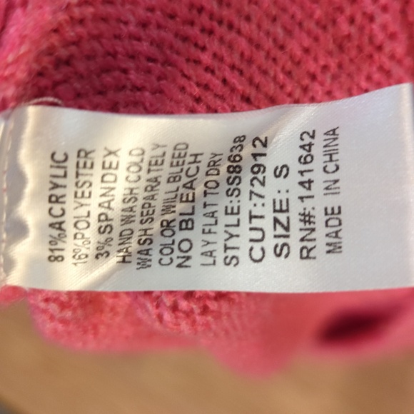 Pink boxy cropped sweater size small oversized Barbiecore soft cozy Pants Store - Picture 4 of 4